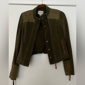 Military Green crop Jacket